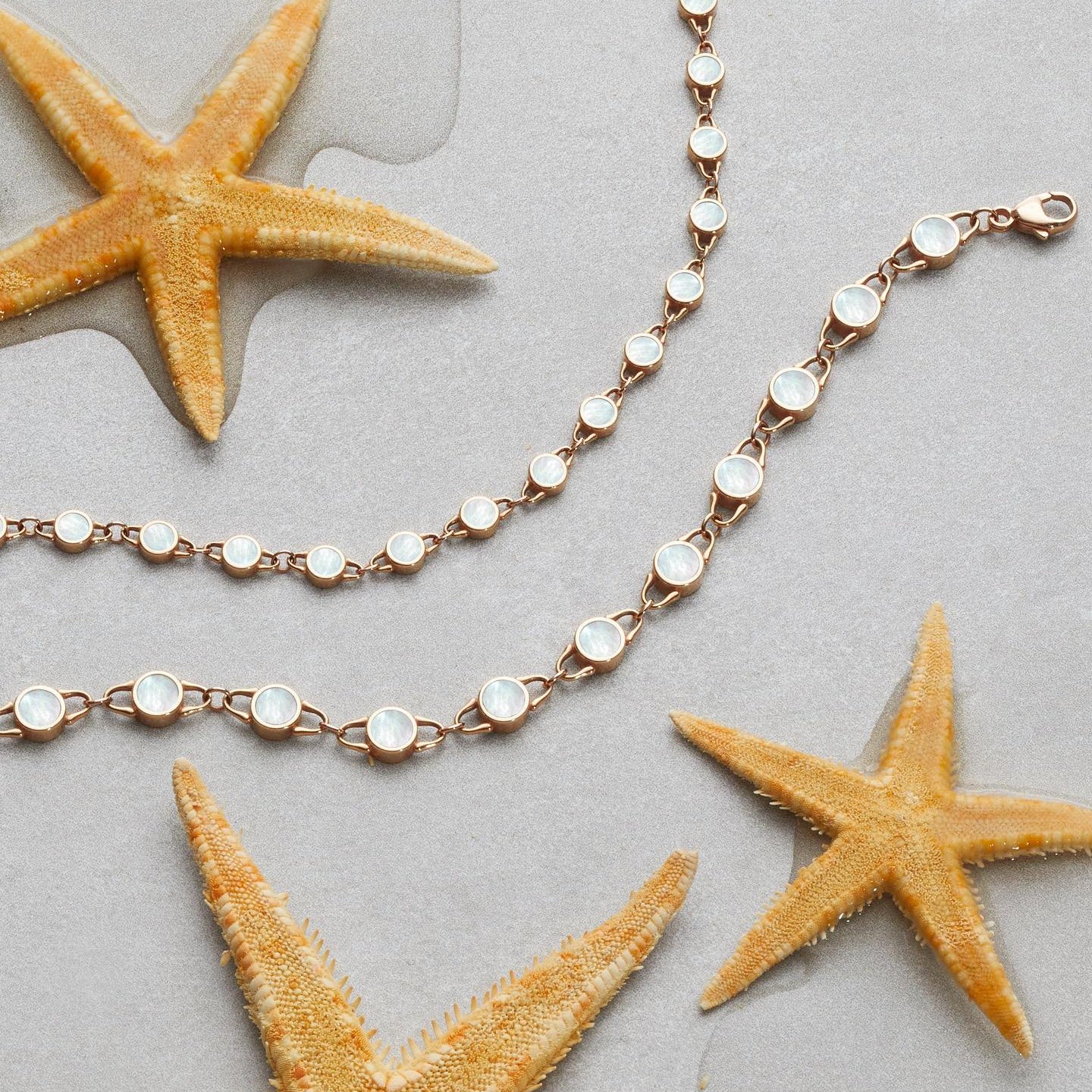 TreasureLock Mother-of-Pearl Bracelet 3mm in Rose Gold