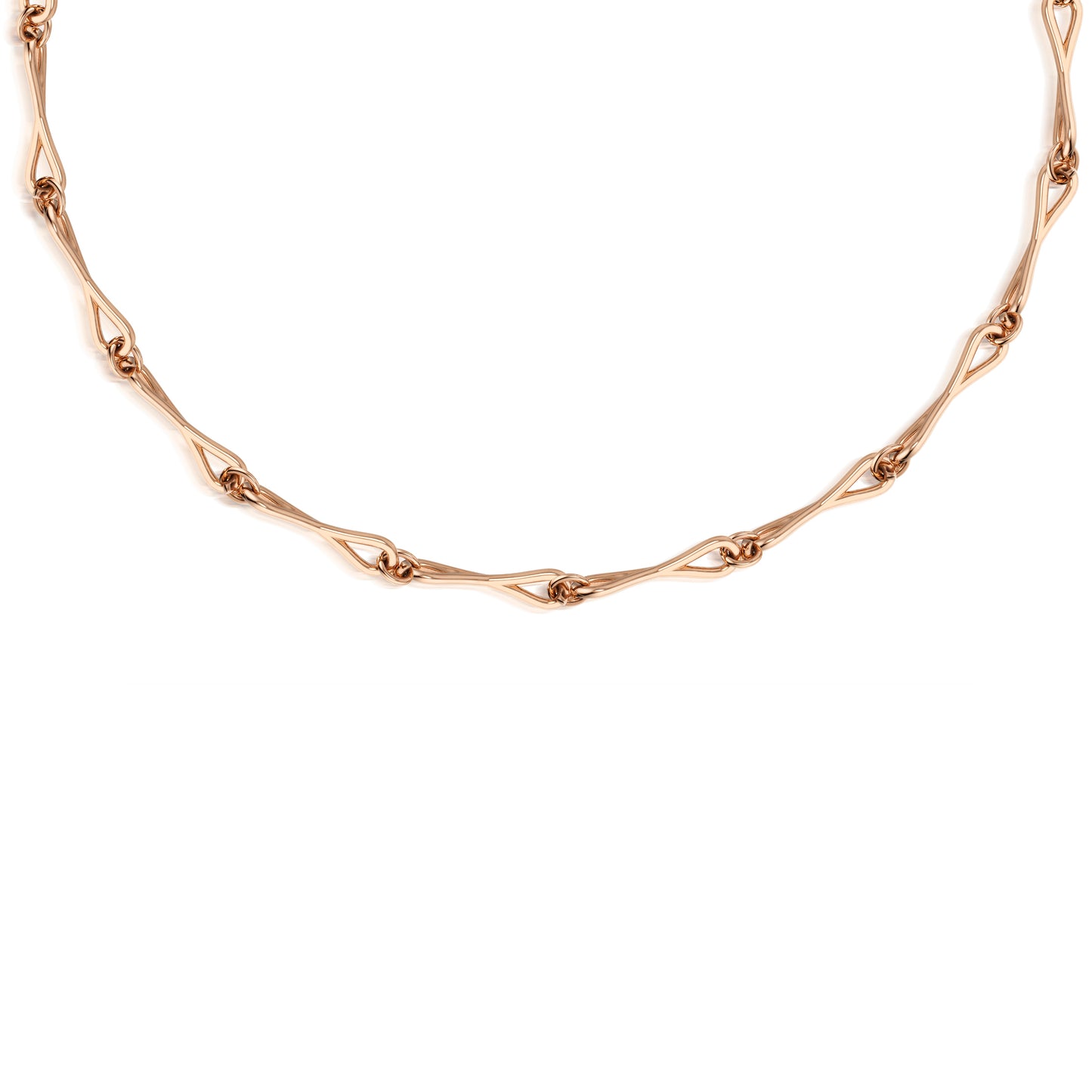 WaterDrop Large Link Necklace in Rose Gold