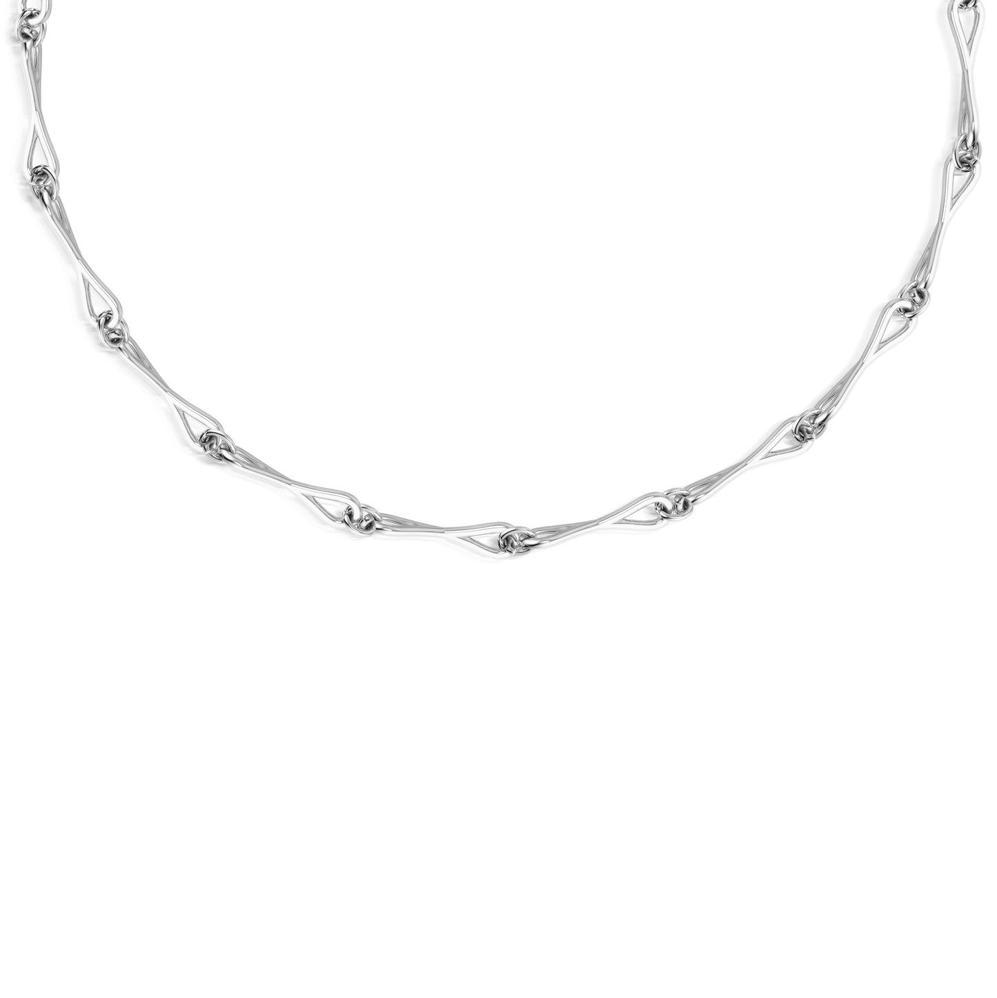 WaterDrop Large Link Necklace in Sterling Silver