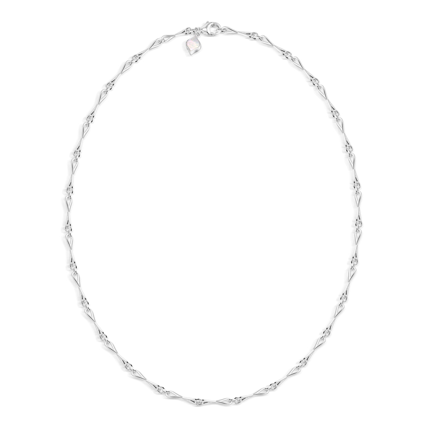 WaterDrop Medium Link Necklace in Sterling Silver