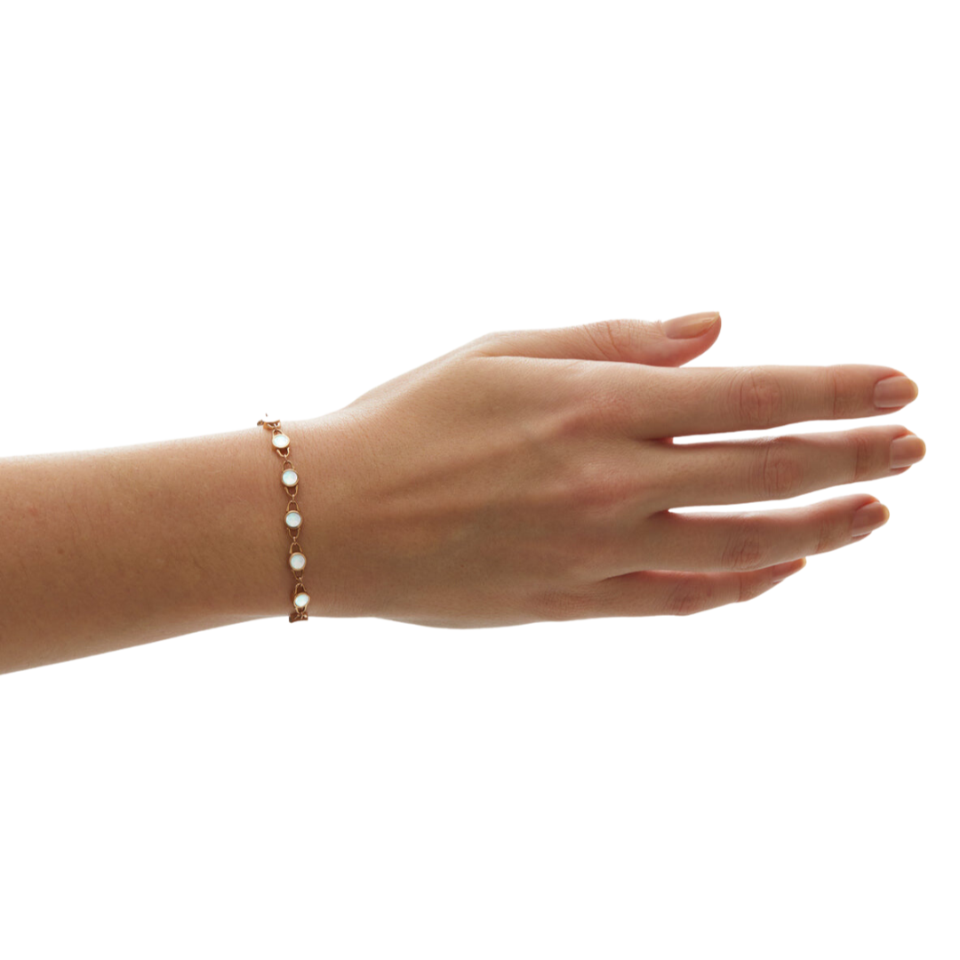 TreasureLock Mother-of-Pearl Bracelet 3mm in Sterling Silver