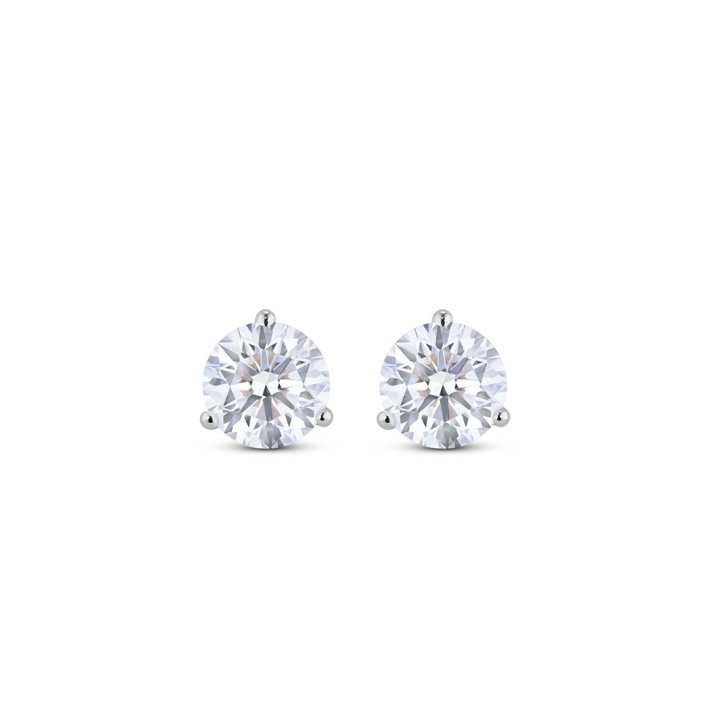 Lab-Grown Diamond 2ct TTW Round Brilliant Solitaire Studs