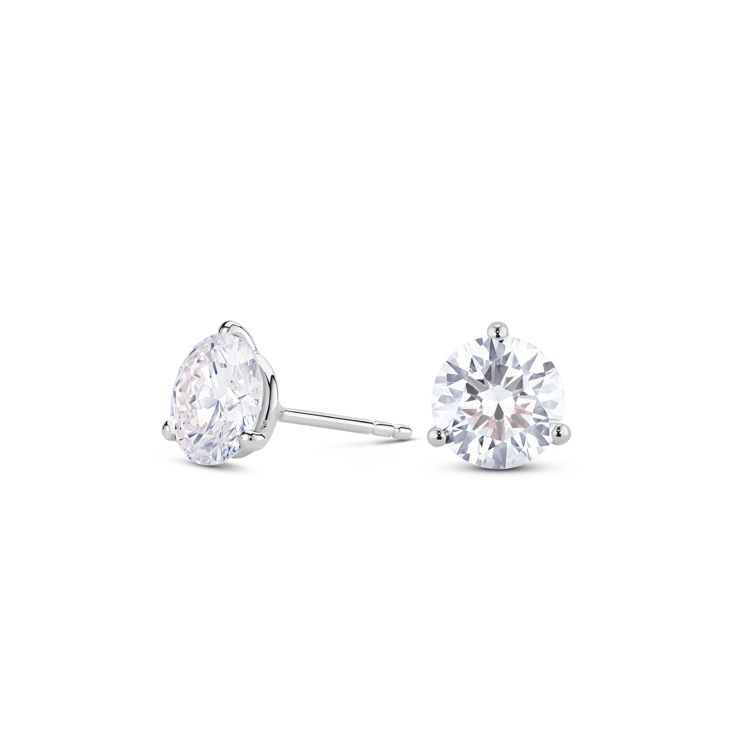 Lab-Grown Diamond 2ct TTW Round Brilliant Solitaire Studs