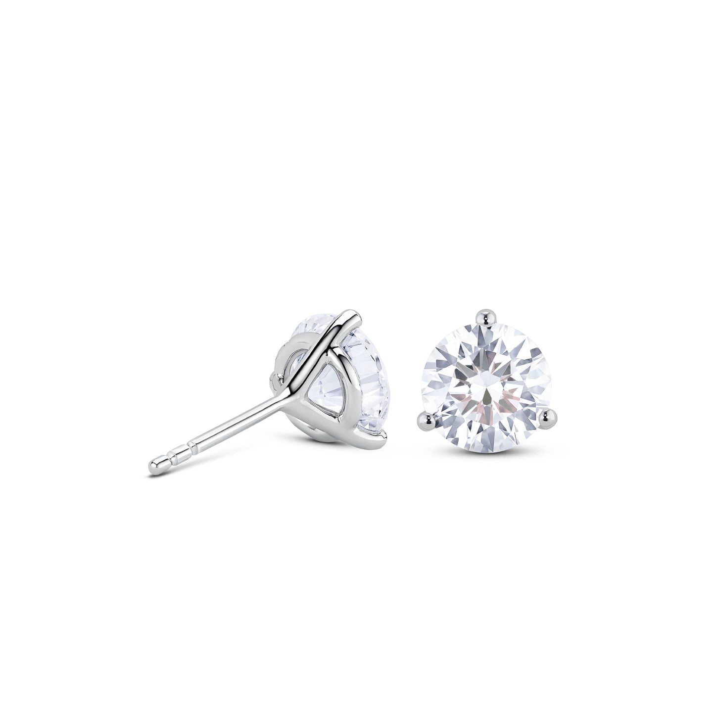 Lab-Grown Diamond 2ct TTW Round Brilliant Solitaire Studs