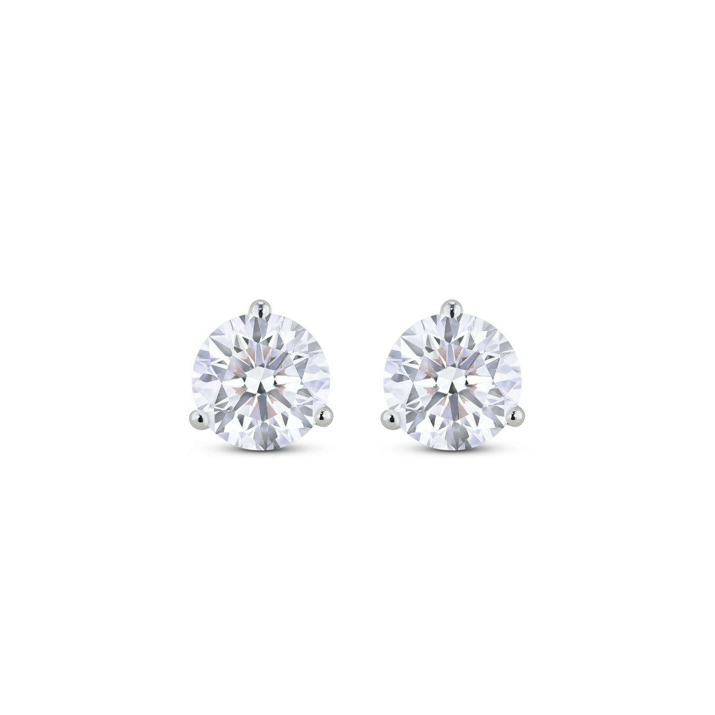 Lab-Grown Diamond 3ct TTW Round Brilliant Solitaire Studs