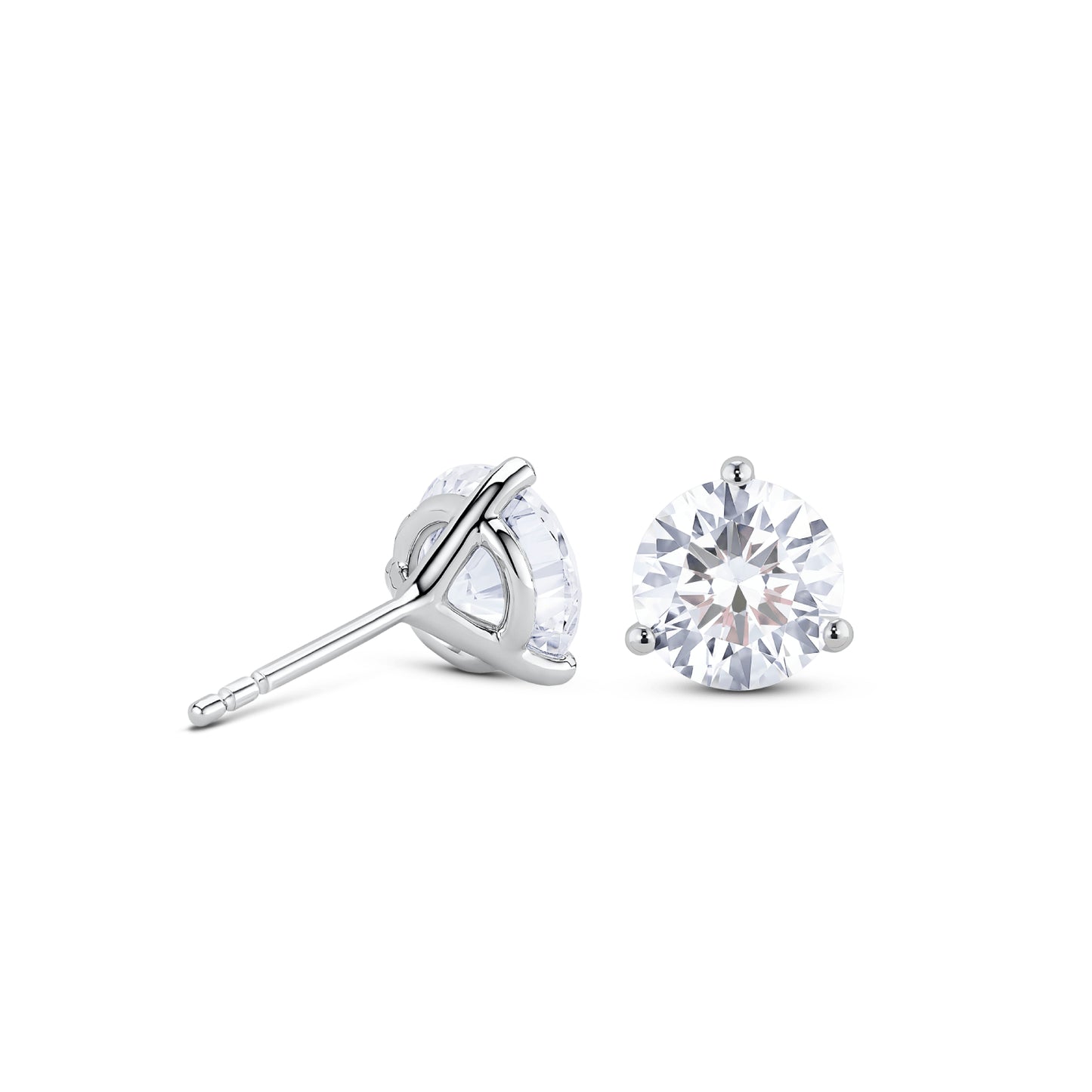 Lab-Grown Diamond 3ct TTW Round Brilliant Solitaire Studs