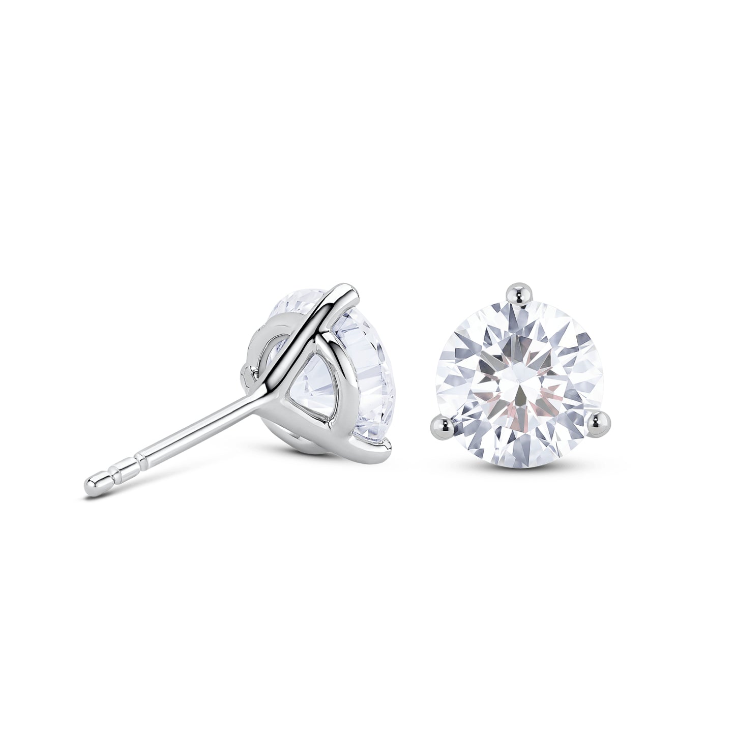 Lab-Grown Diamond 4ct TTW Round Brilliant Solitaire Studs