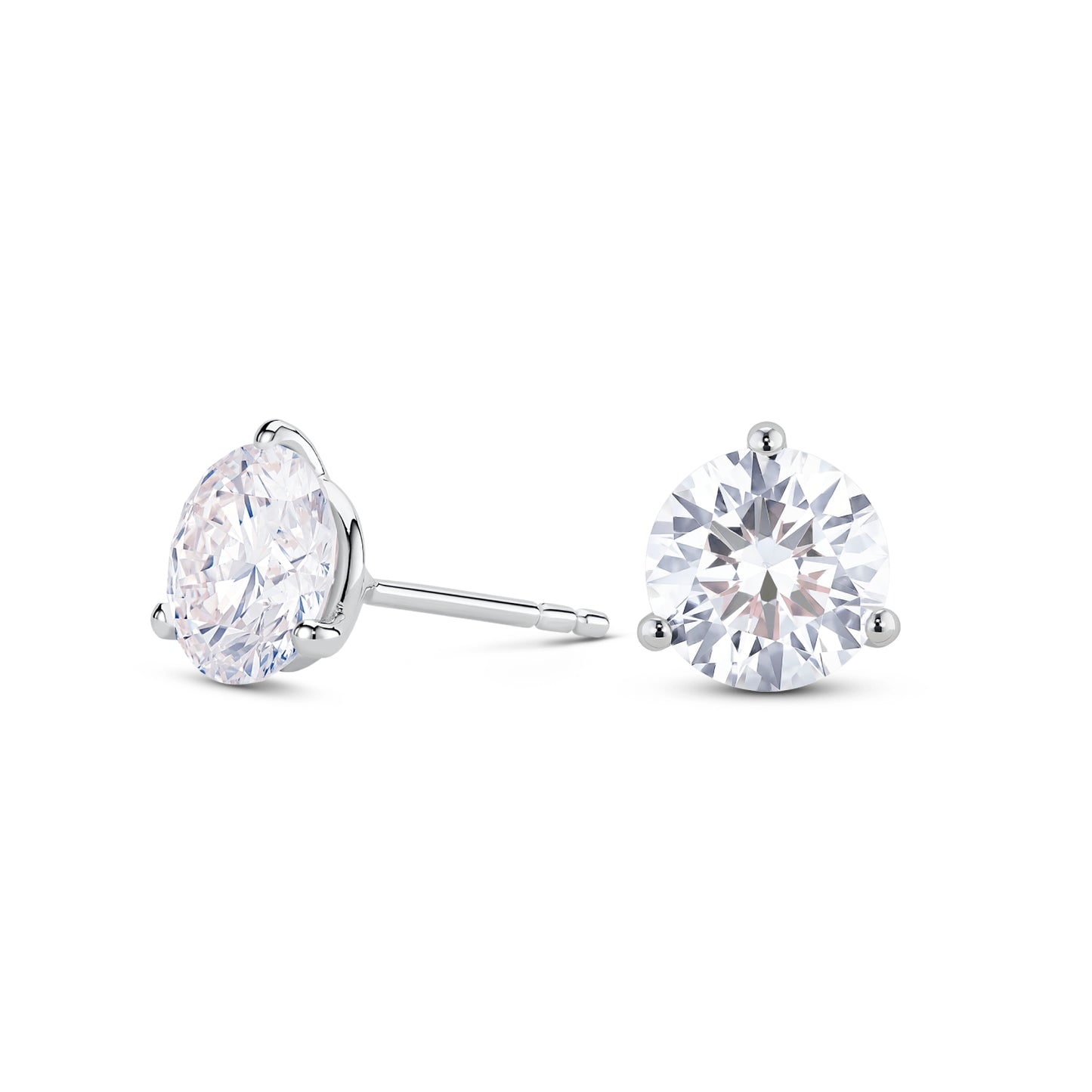 Lab-Grown Diamond 4ct TTW Round Brilliant Solitaire Studs