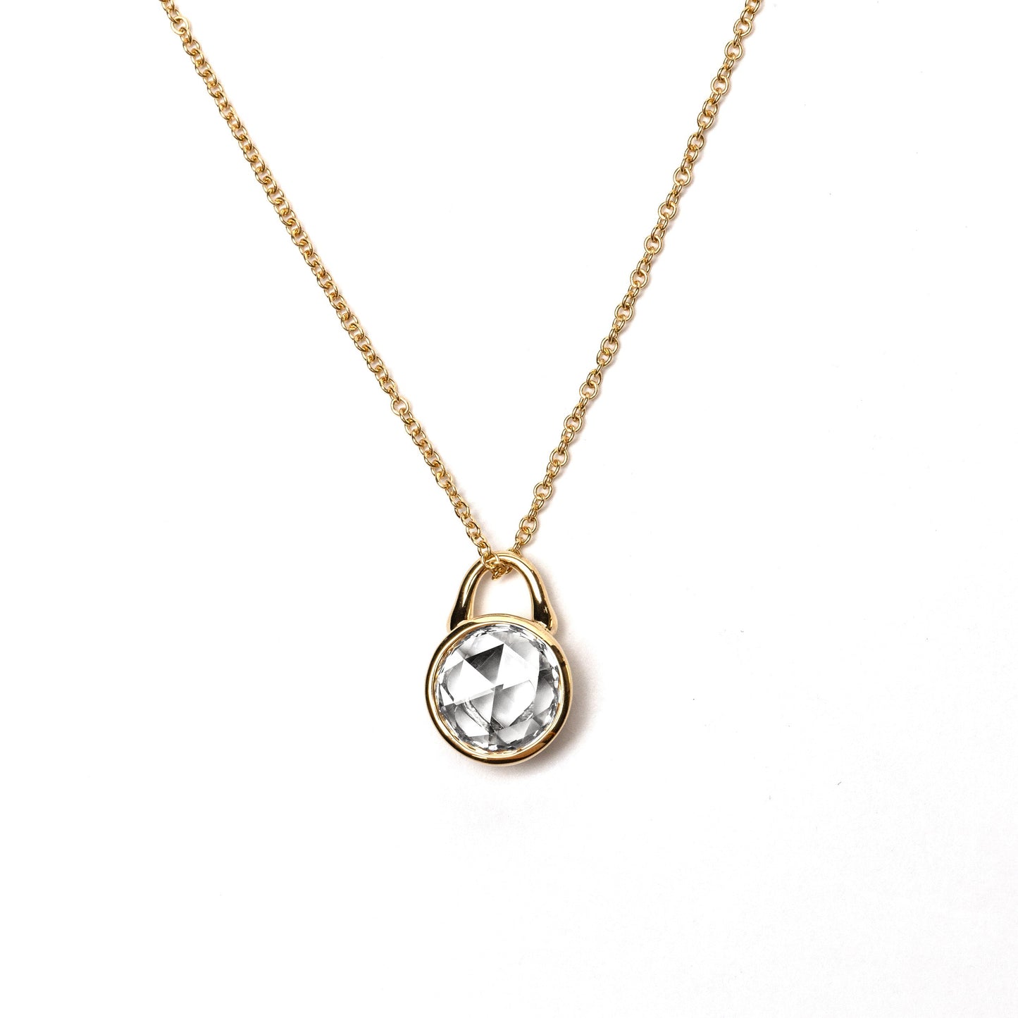 TreasureLock Rosecut Lab-grown Diamond Pendant 2.0 Carat in 18k Yellow Gold