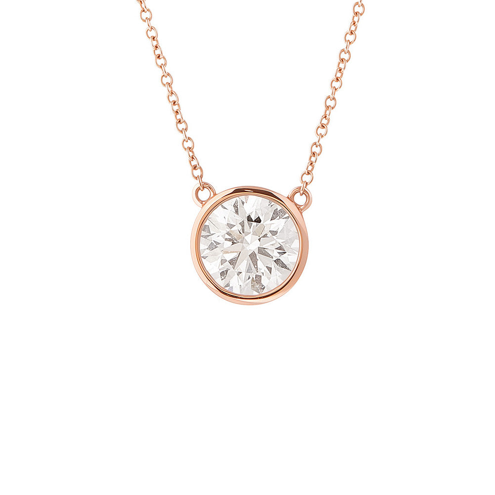 Lab-Grown Diamond Pendant 2.0 ct in 18k Rose Gold