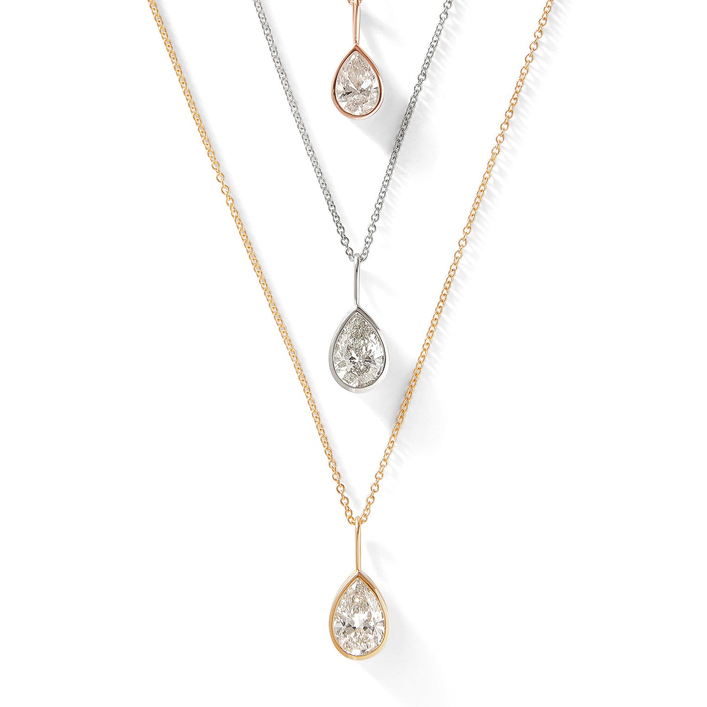 WaterDrop 1.0 Carat Lab-grown Pear Diamond Pendant in 18k Rose Gold