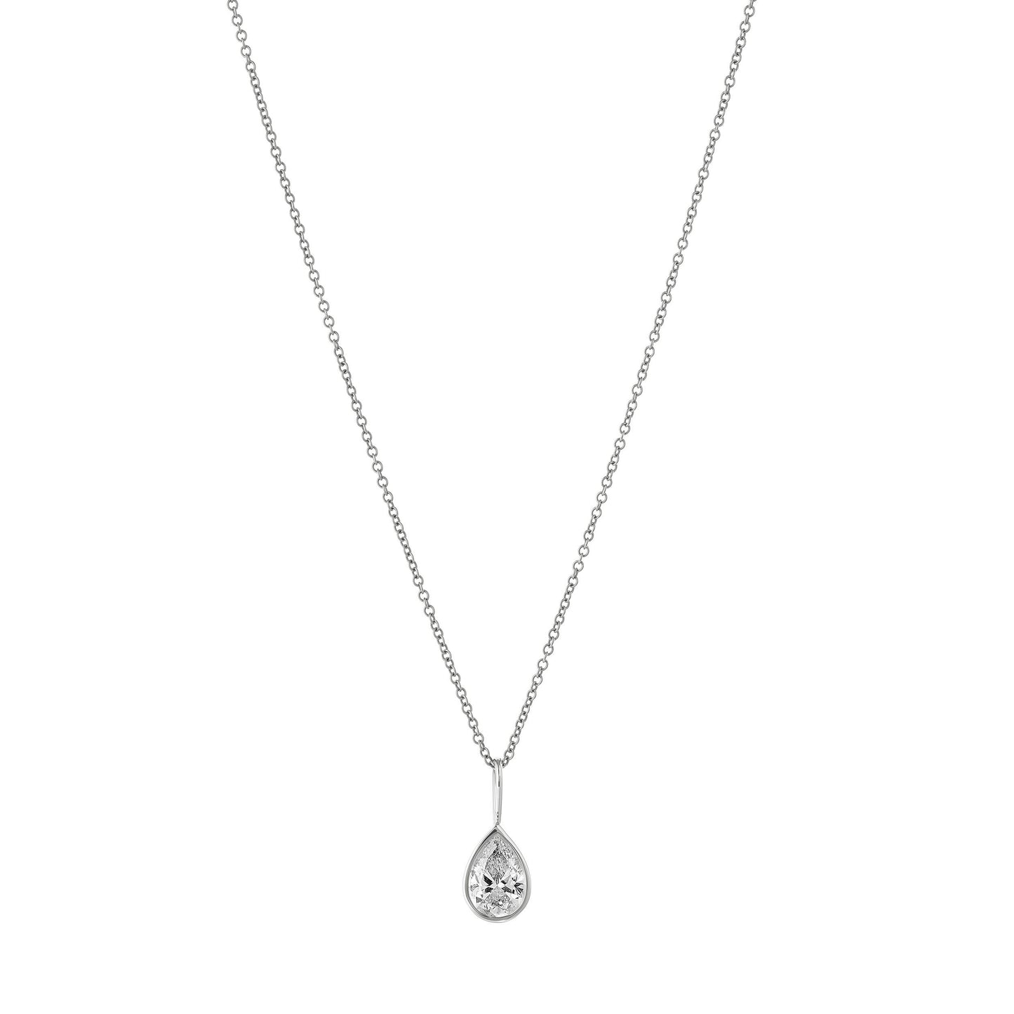 WaterDrop 1.0 Carat Lab-grown Pear Diamond Pendant in 18k White Gold