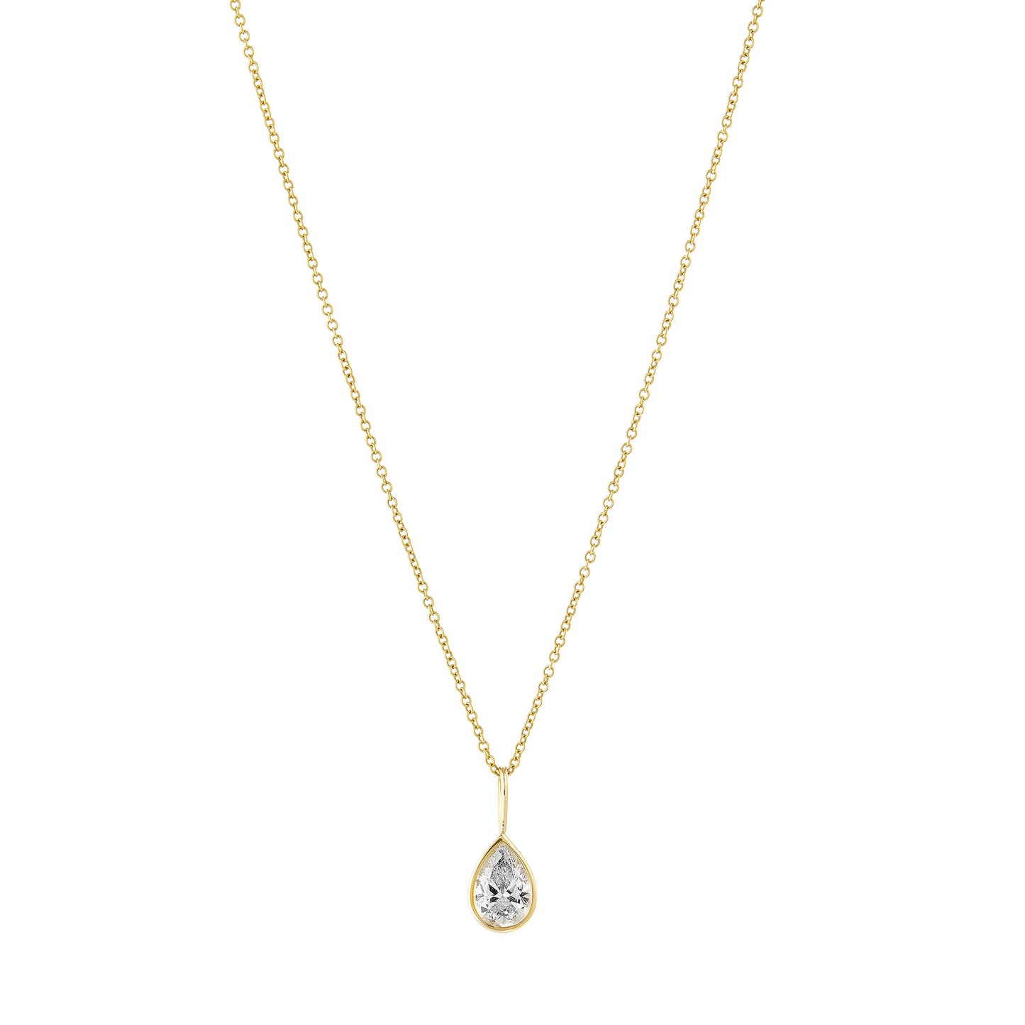 WaterDrop 1.0 Carat Lab-grown Pear Diamond Pendant in 18k Yellow Gold