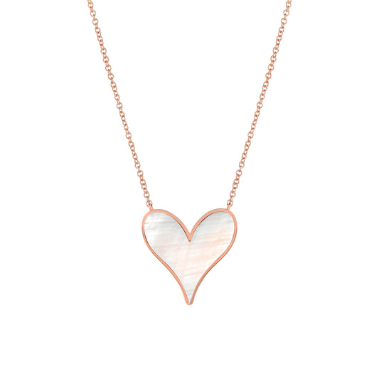 Love Pendant 15mm in 18k Rose Gold and Mother-of-Pearl
