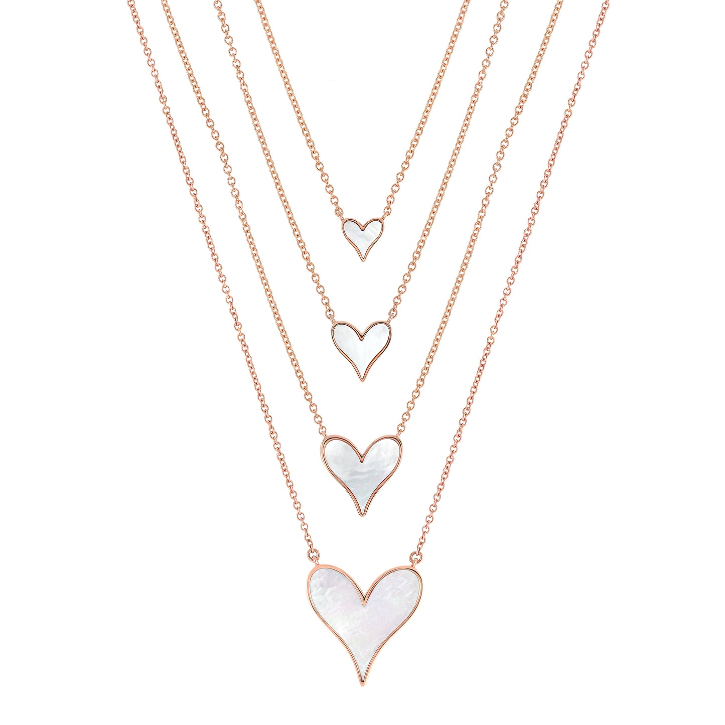 Love Pendant 9mm in 18k Rose Gold and Mother-of-Pearl, Medium