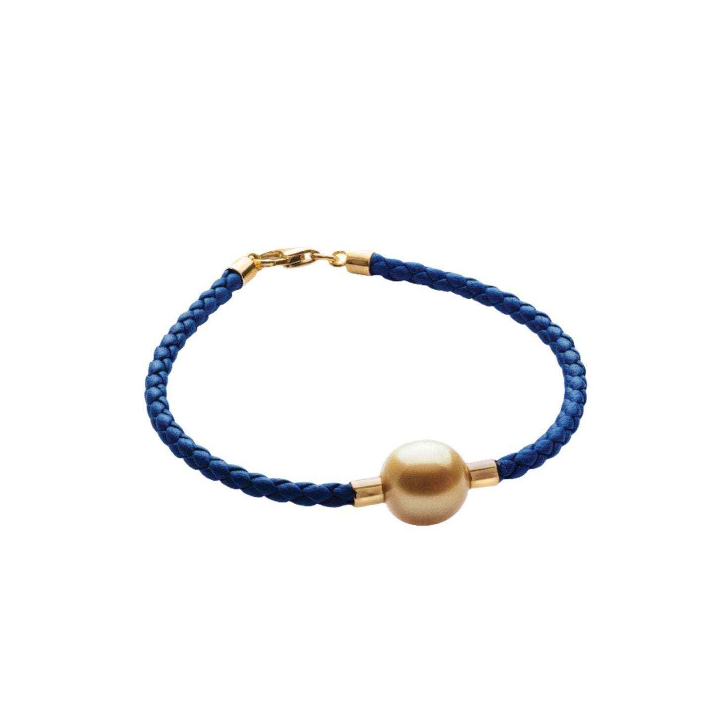 JEWELMER South Sea Pearl Bracelet on Blue Braided Cord