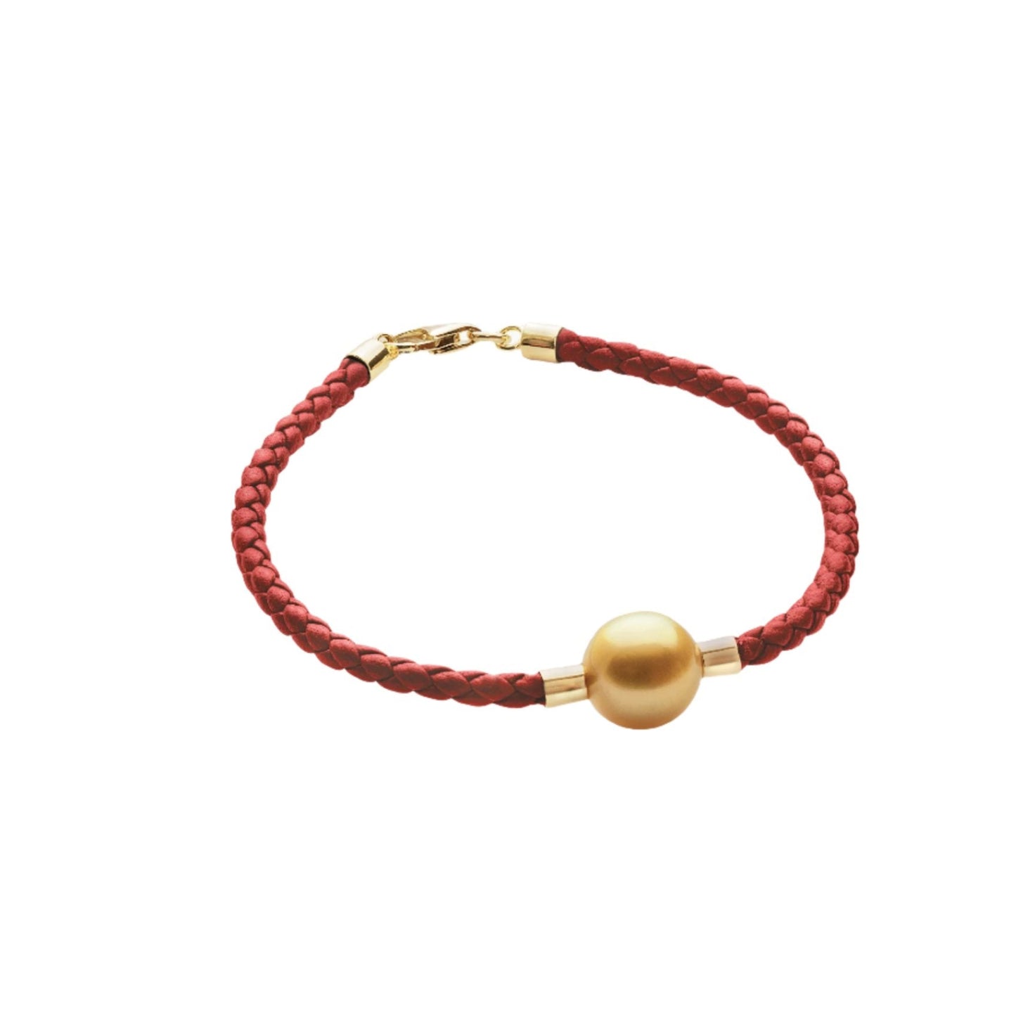 JEWELMER South Sea Pearl Bracelet on Red Braided Cord