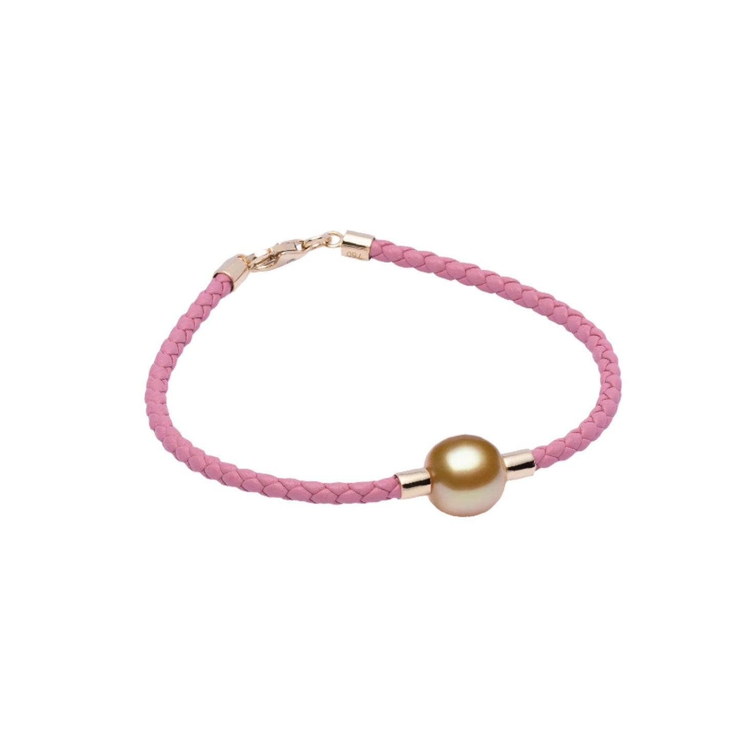 JEWELMER South Sea Pearl Bracelet on Pink Braided Cord