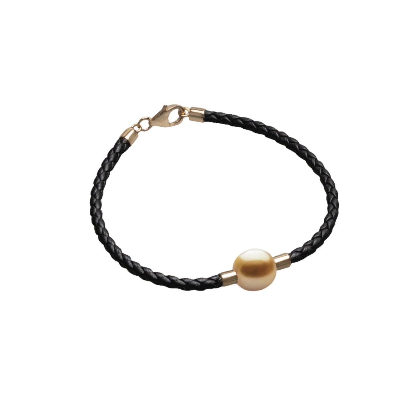 JEWELMER South Sea Pearl Bracelet on Black Braided Cord
