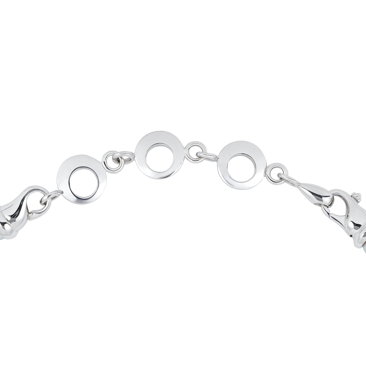 Akoya Silver-Blue 6-6.5mm Pearl Strand with Sterling Silver Circle Clasp