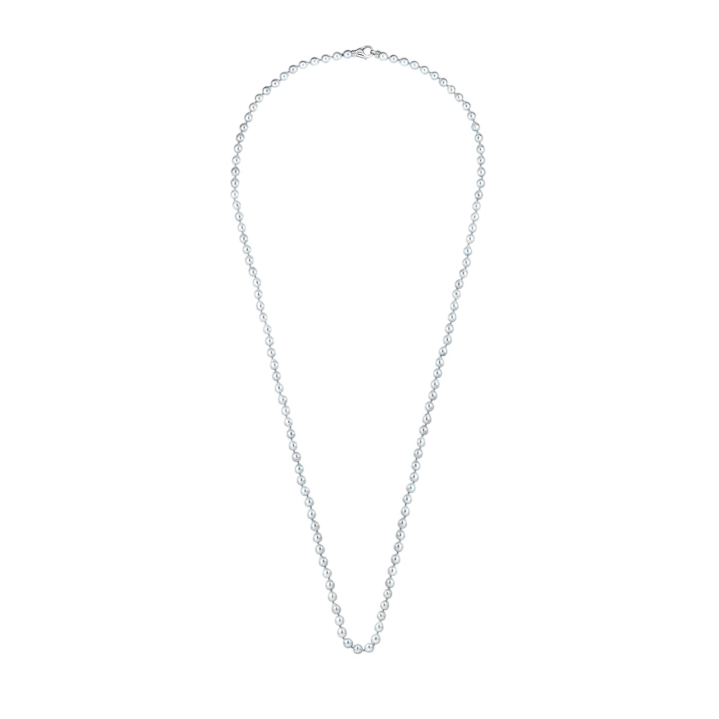 Akoya Silver-Blue Opera 6.0-6.5mm Baroque Pearl Strand with Sterling Silver Lobster Clasp