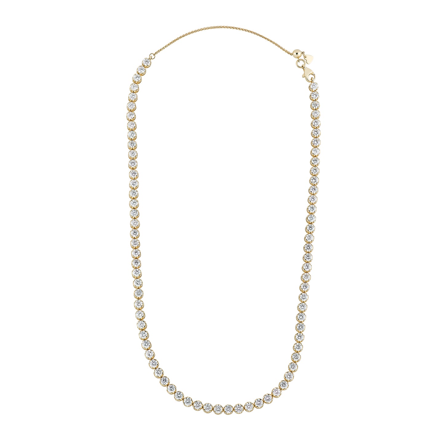 Tennis Necklace 14k Yellow Gold 11 ct tw