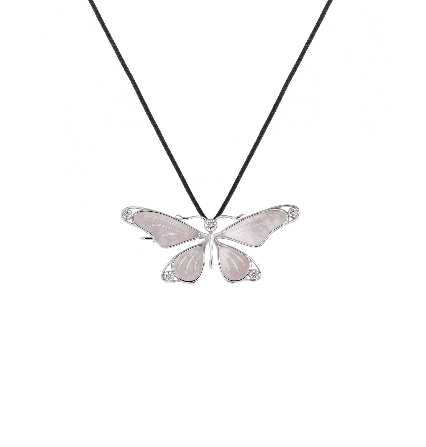 Butterfly Brooch in Sterling Silver and Mother-of-Pearl