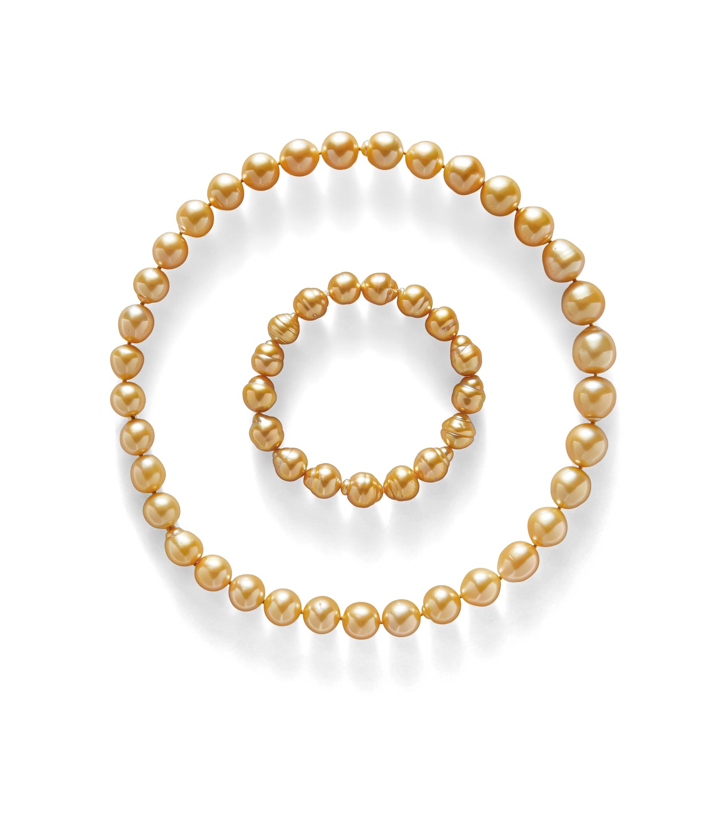 JEWELMER Semi Baroque Light Champagne South Sea Pearl Strand