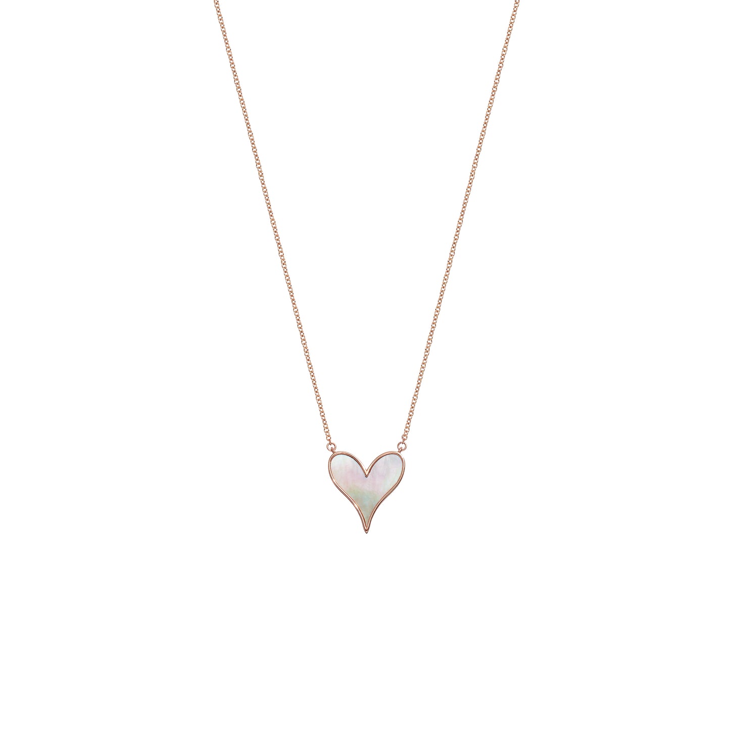 Love Pendant 15mm in 18k Rose Gold and Mother-of-Pearl