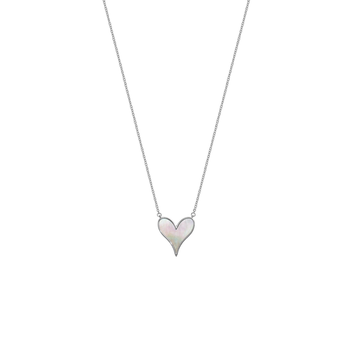 Love Pendant 15mm in Sterling Silver and Mother-of-Pearl