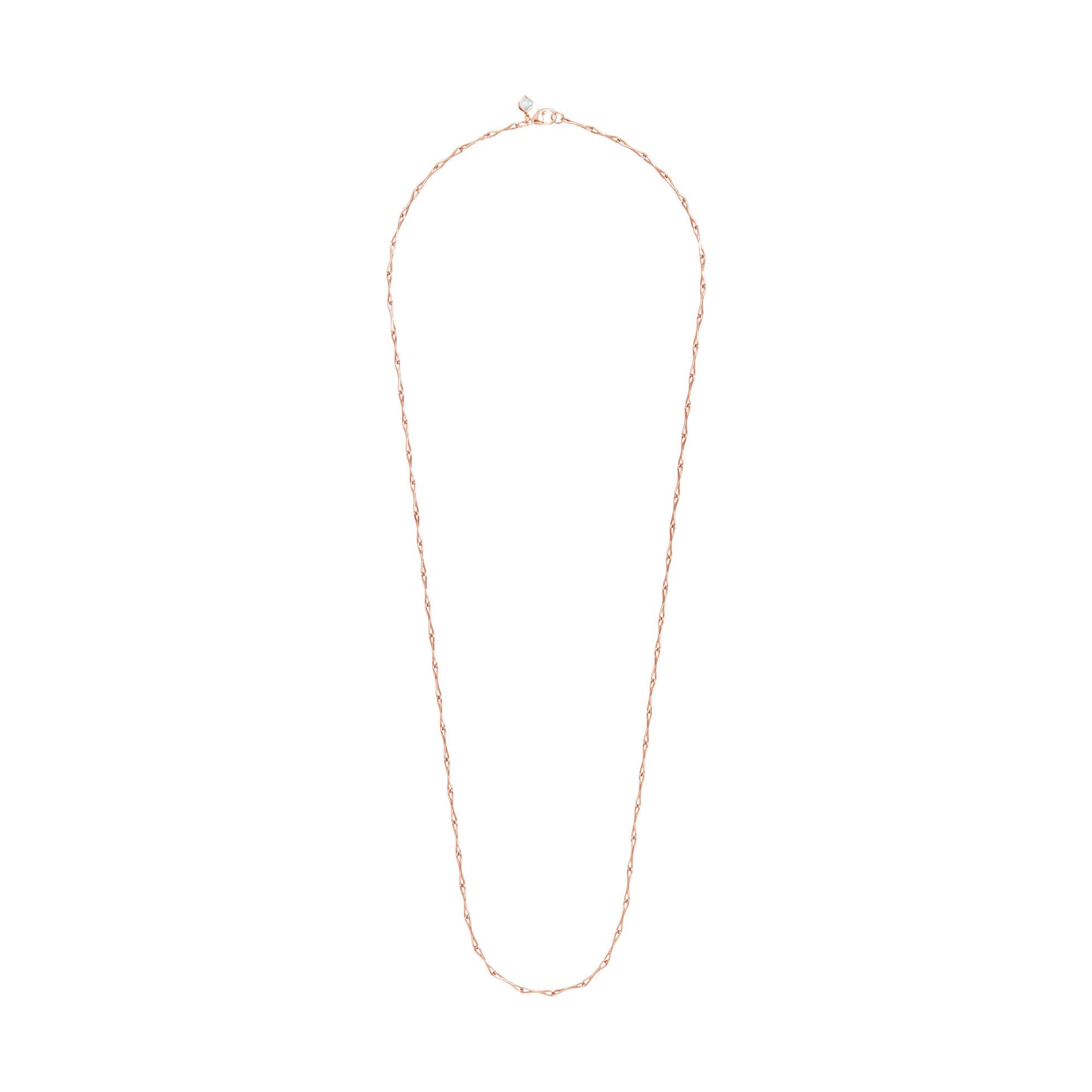 WaterDrop Small Link Necklace in 14k Rose SMO Gold with Mother-of-Pearl Tag