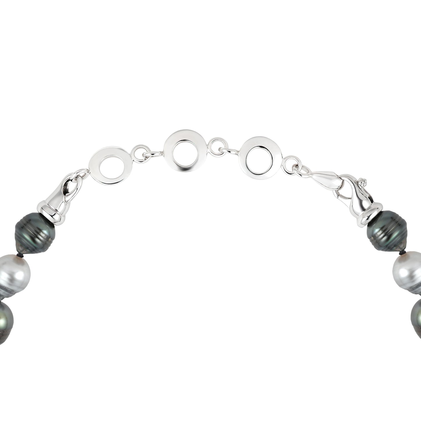 Tahitian Multicolor Baroque 8-12mm Circled Baroque Pearl Necklace