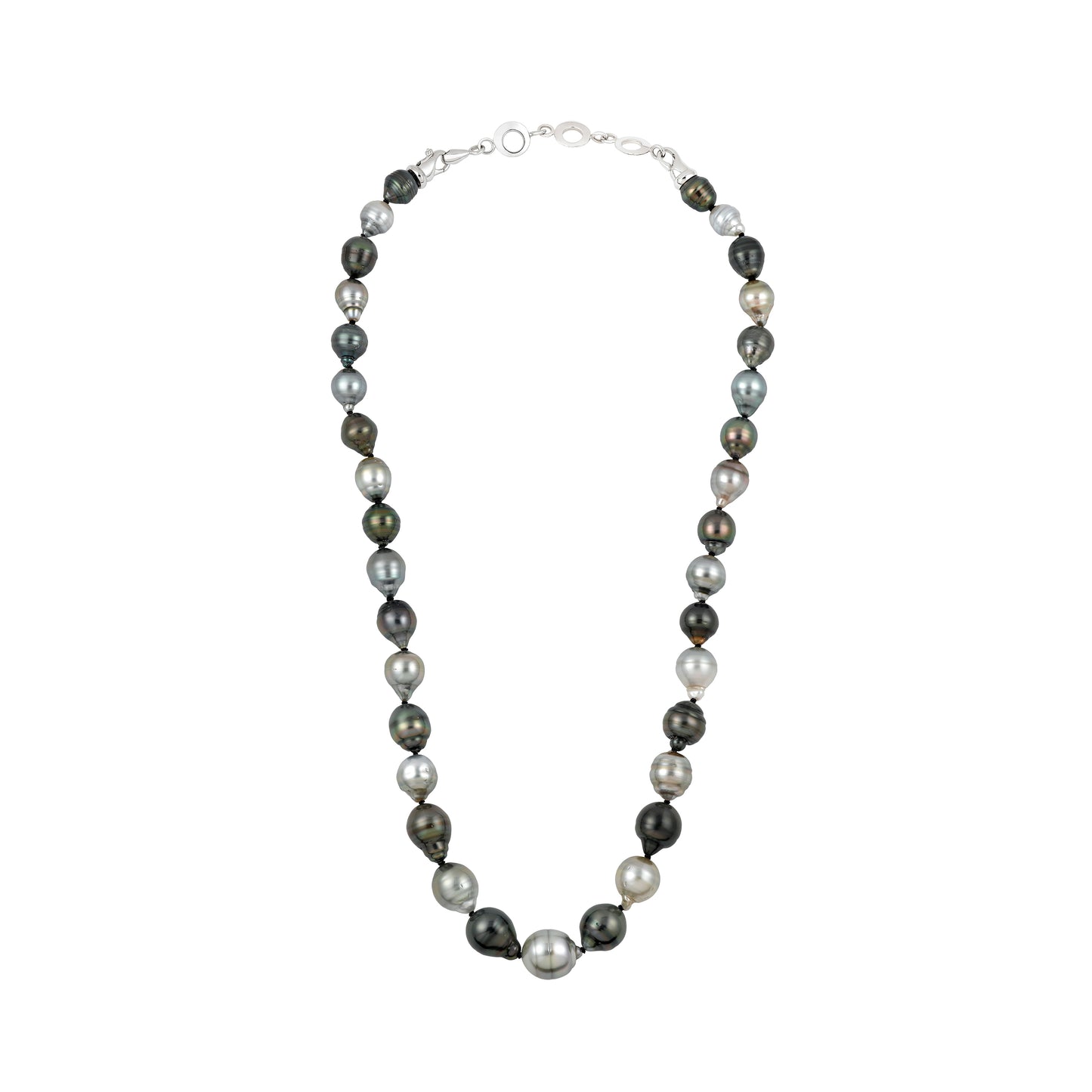 Tahitian Multicolor Baroque 8-12mm Circled Baroque Pearl Necklace