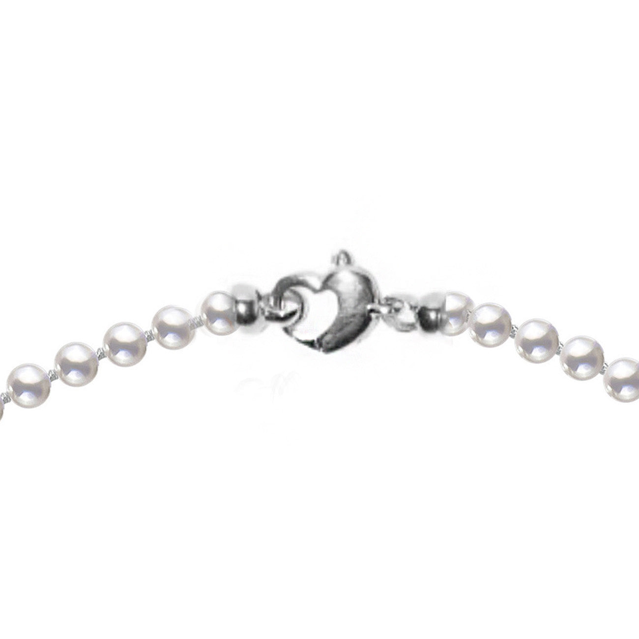 Akoya Mini 4.0-5.0mm White Pearl Strand with Sterling Silver Heart Clasp