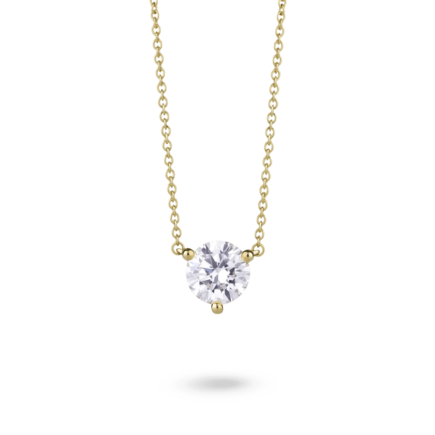 LIGHTBOX Lab-Grown Diamond 1 CT Solitaire Round Necklace in 14K Yellow Gold