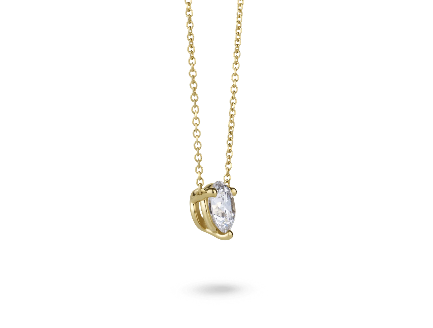 LIGHTBOX Lab-Grown Diamond 1 CT Solitaire Round Necklace in 14K Yellow Gold