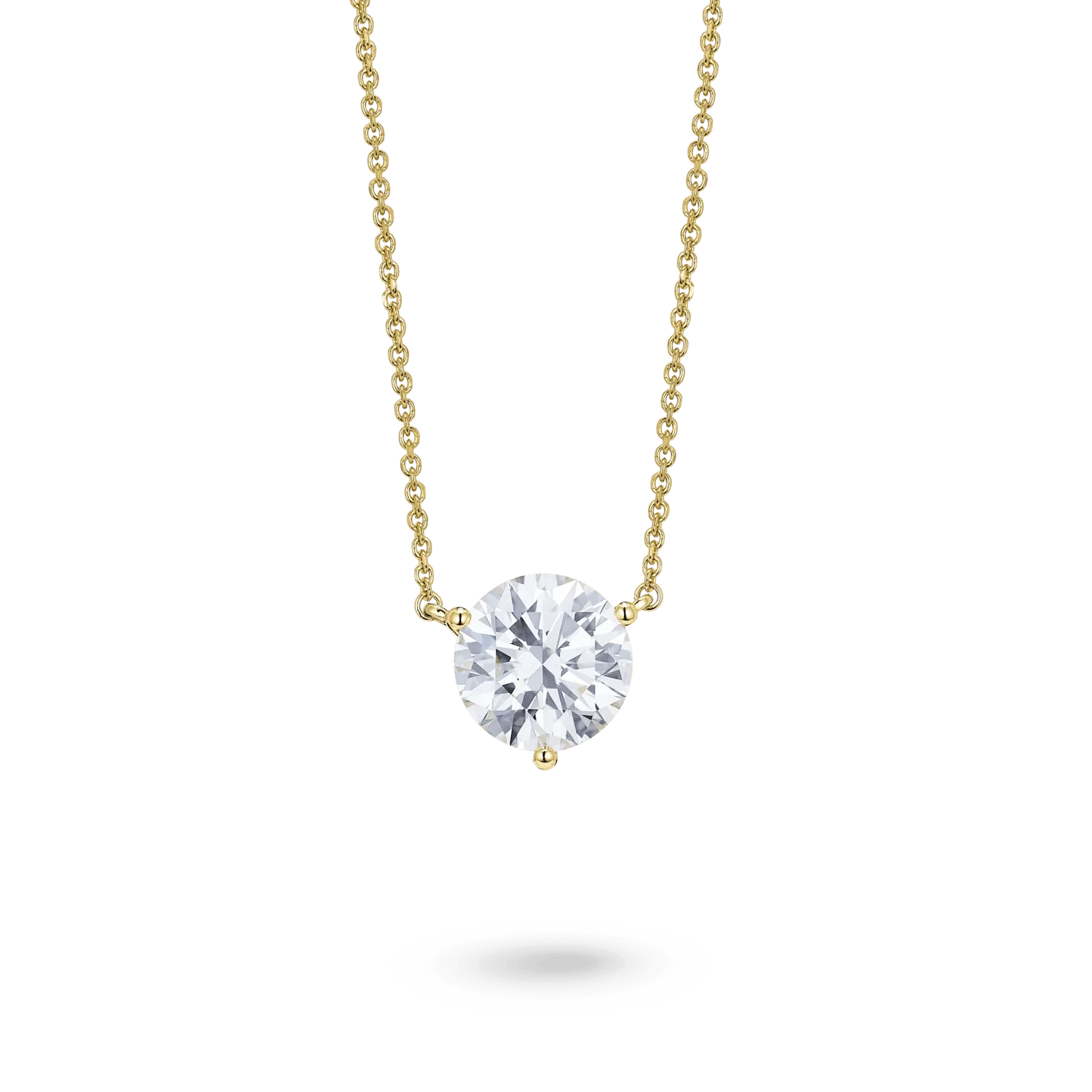 LIGHTBOX Lab-Grown Diamond 2 CT Solitaire Round Necklace in 14K Yellow Gold