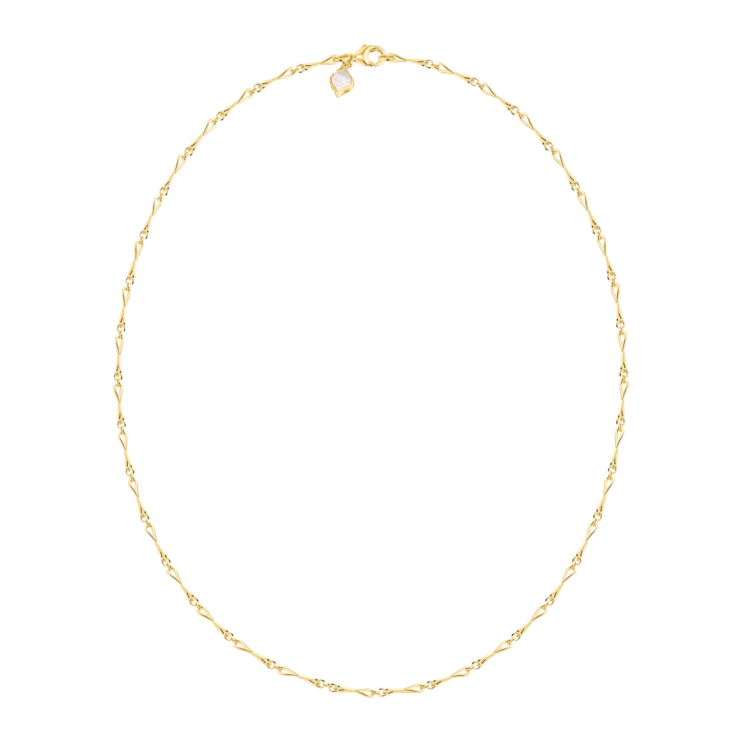 Roseate WaterDrop medium link necklace in 14k yellow gold with mother-of-pearl