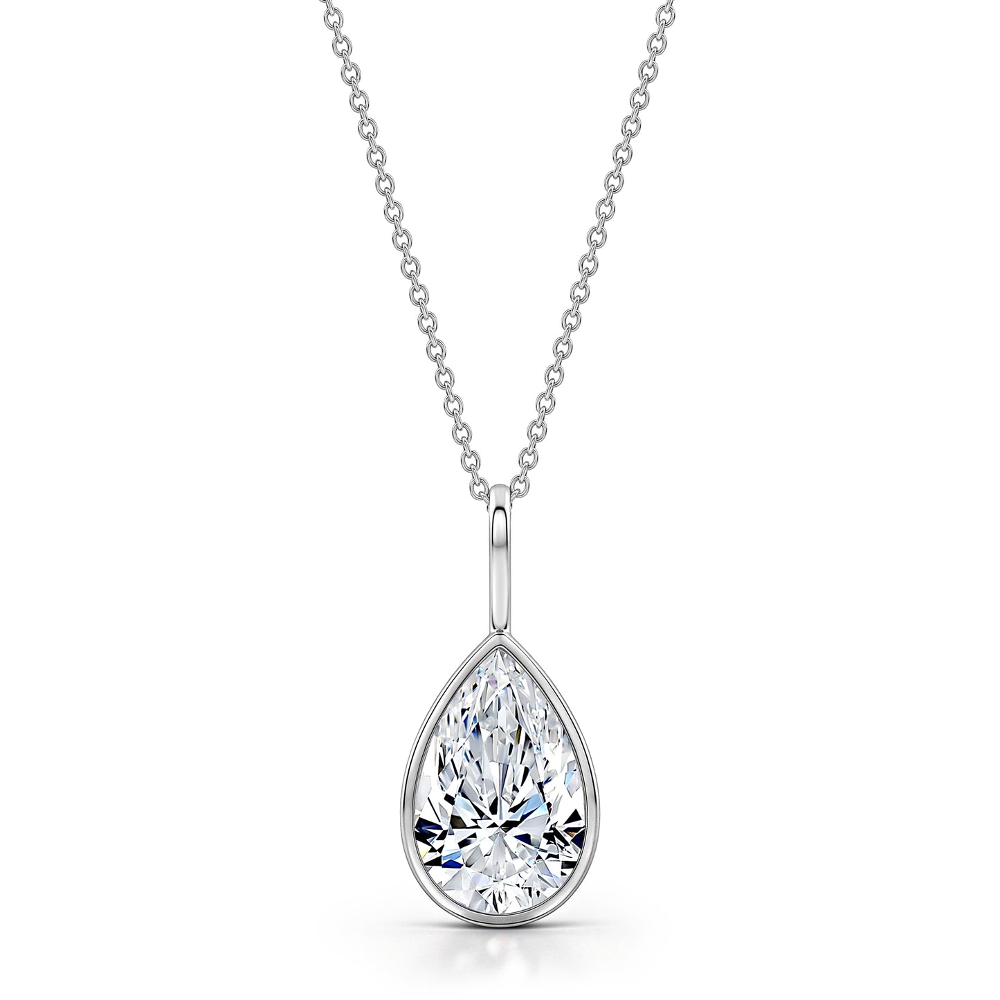 Roseate WaterDrop 3.00 carat pear-shaped lab-grown diamond pendant