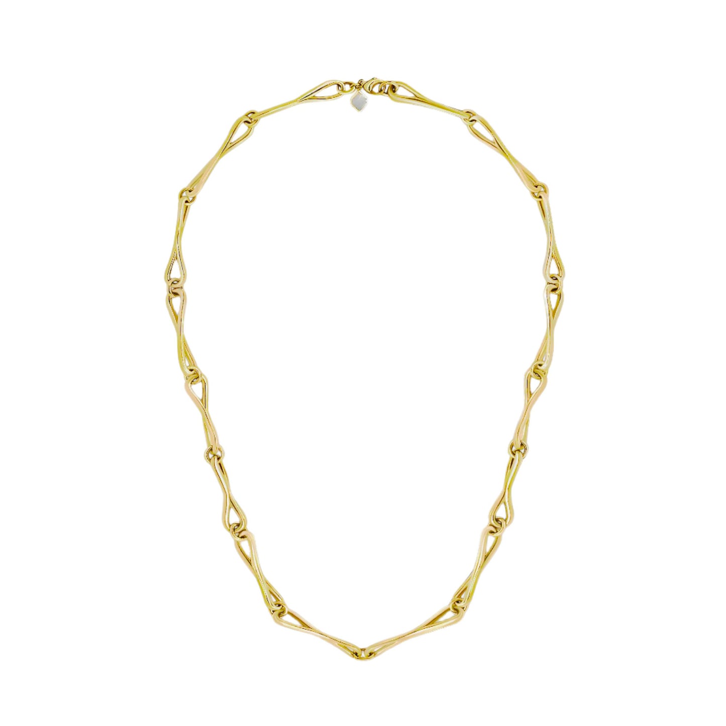 WaterDrop Large Link Necklace in 14k Yellow SMO Gold with Mother-of-Pearl Tag