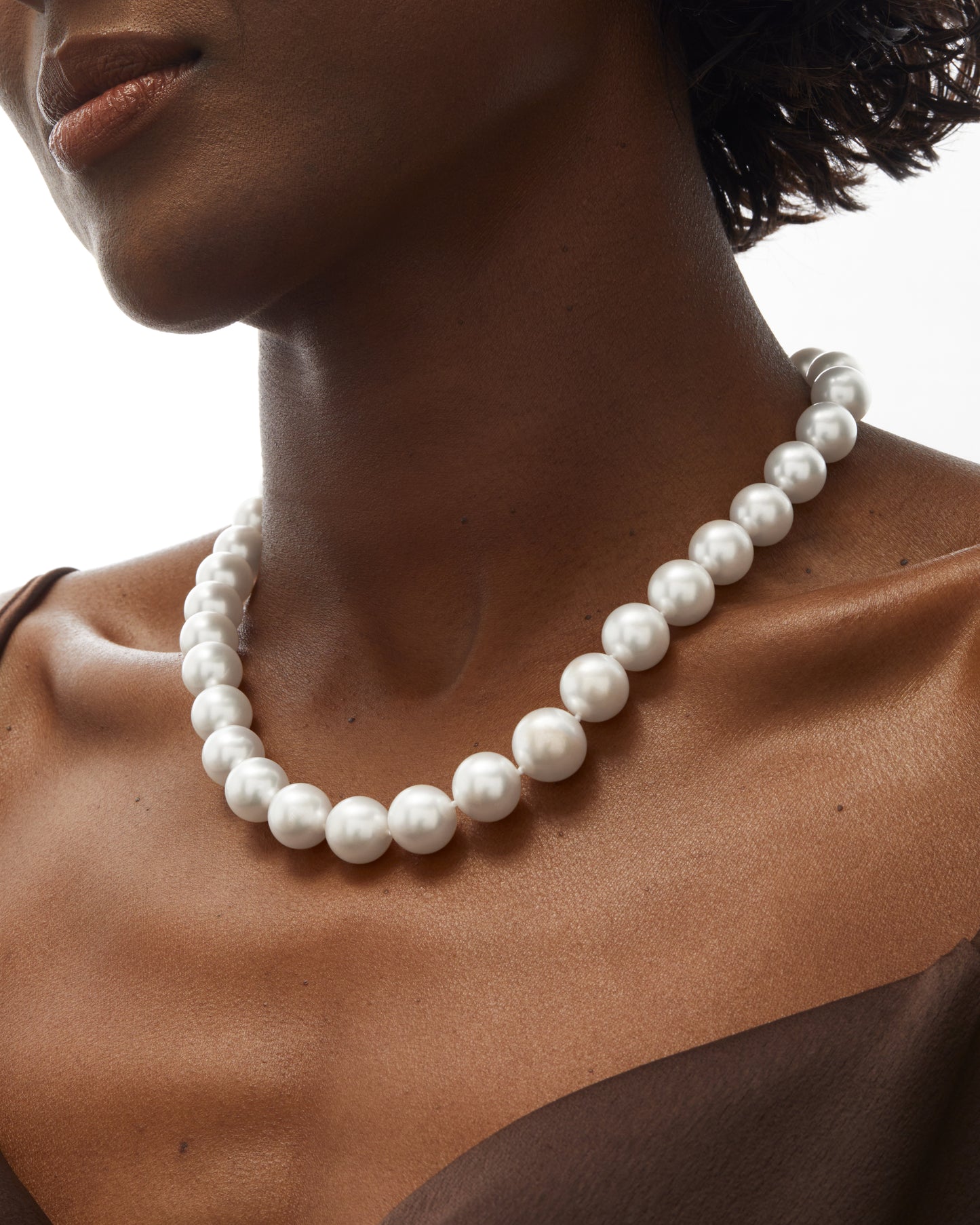 Australian South Sea 12-15mm Round Pearl Necklace with 18k Rose Gold Clasp