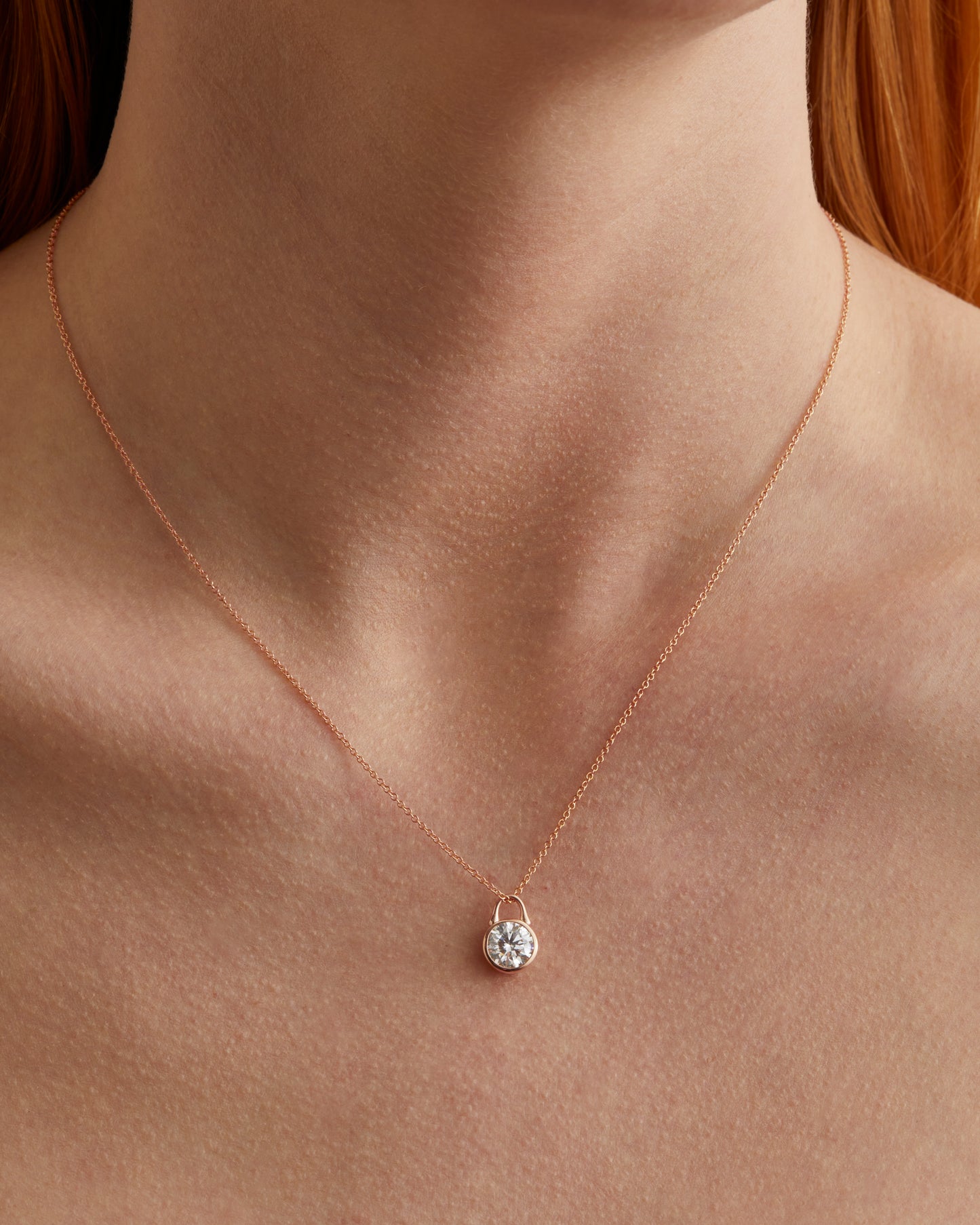 TreasureLock Lab-Grown Diamond Pendant 0.75 ct in 18k Rose Gold