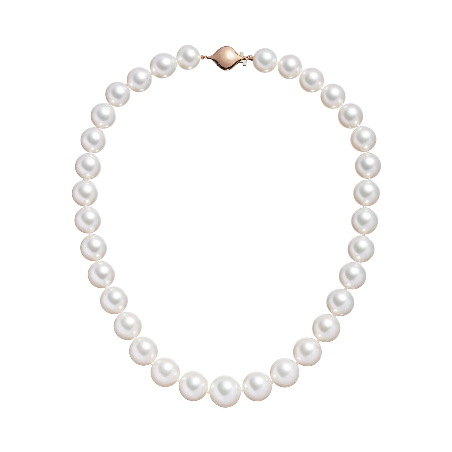 Australian South Sea 12-15mm Round Pearl Necklace with 18k Rose Gold Clasp