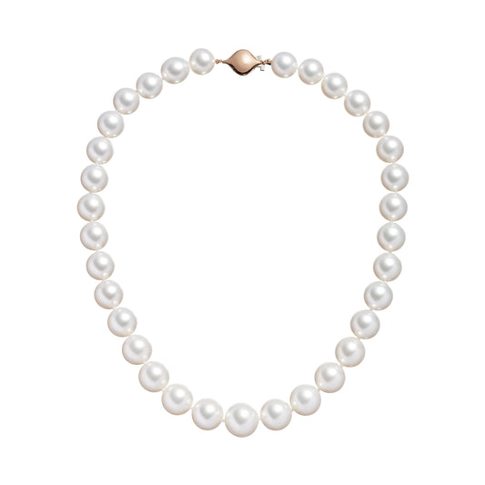 Australian South Sea 12-15mm Round Pearl Necklace with 18k Rose Gold Clasp