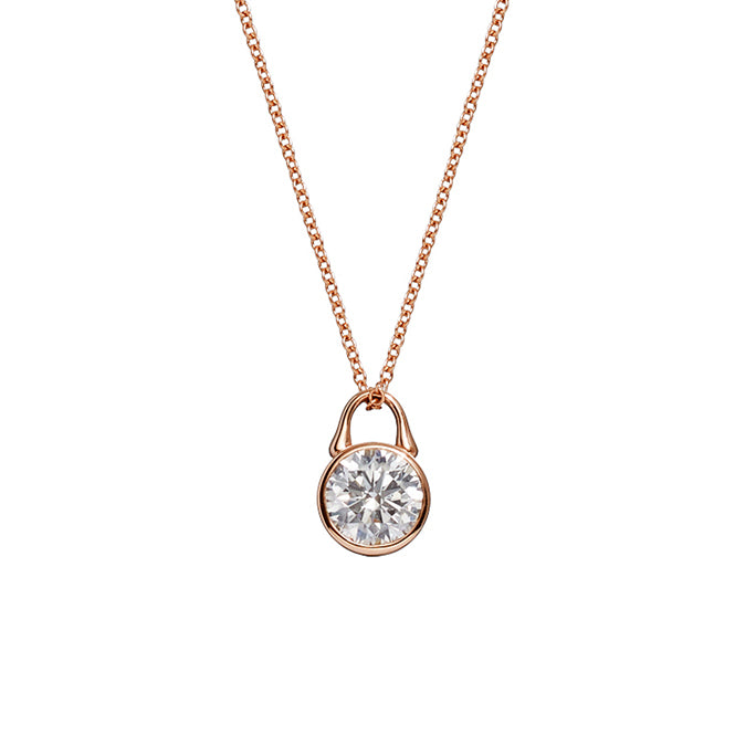 TreasureLock Lab-Grown Diamond Pendant .75 Carat in 18k Rose Gold