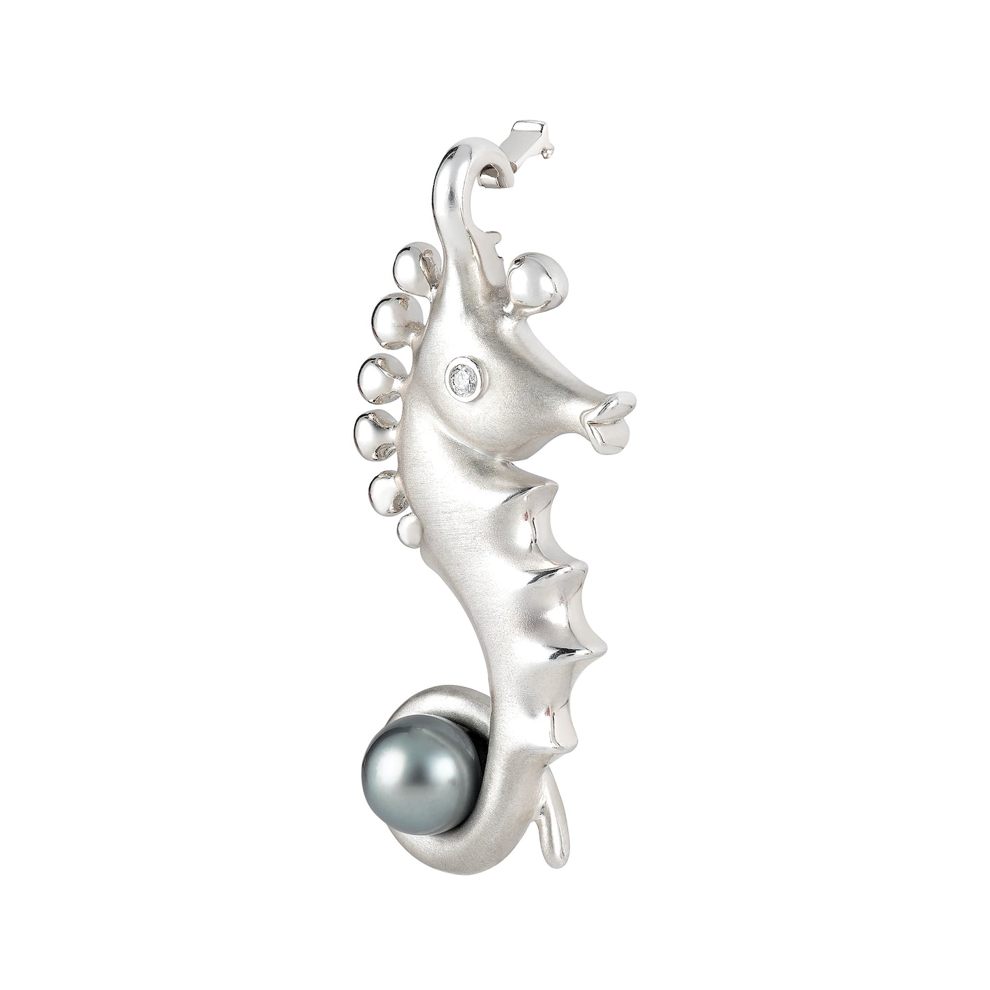 Angela Cummings Seahorse Convertible Pendant in Sterling Silver with Fiji Pearl