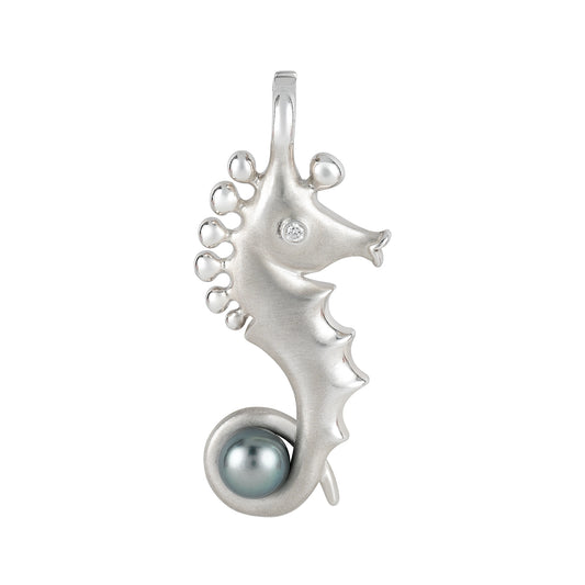 Angela Cummings Seahorse Convertible Pendant in Sterling Silver with Fiji Pearl