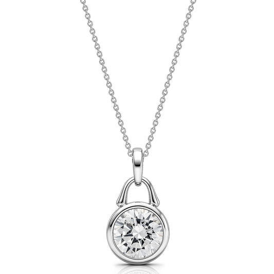 TreasureLock 3.0 ct Lab-Grown Round Diamond Pendant