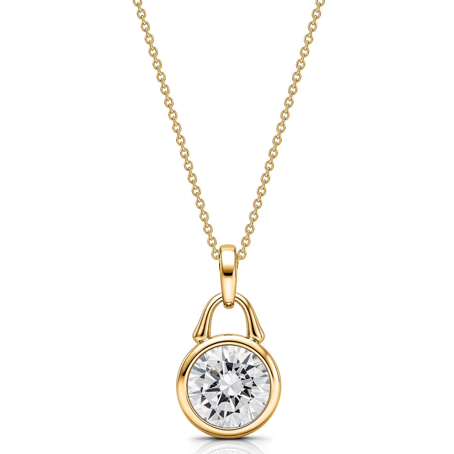 TreasureLock 3.0 ct Lab-Grown Round Diamond Pendant