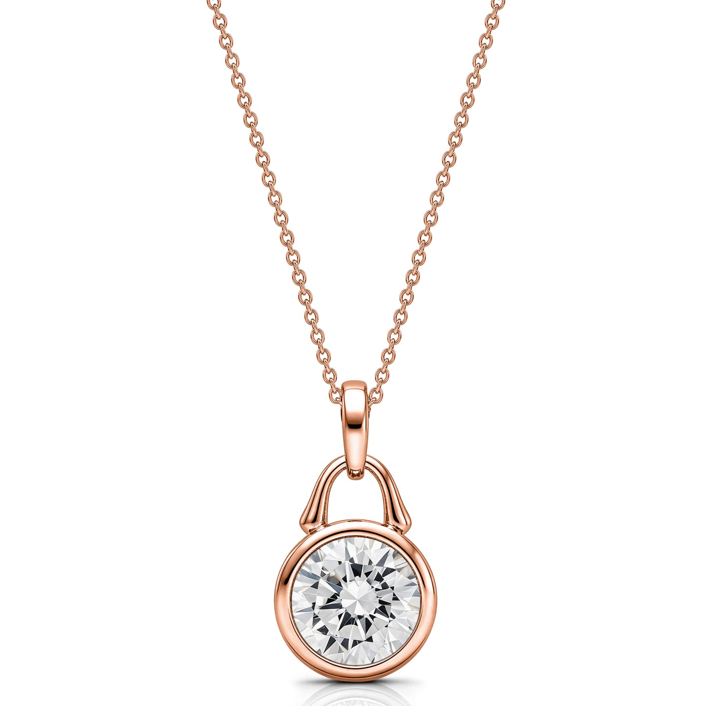 TreasureLock 3.0 ct Lab-Grown Round Diamond Pendant